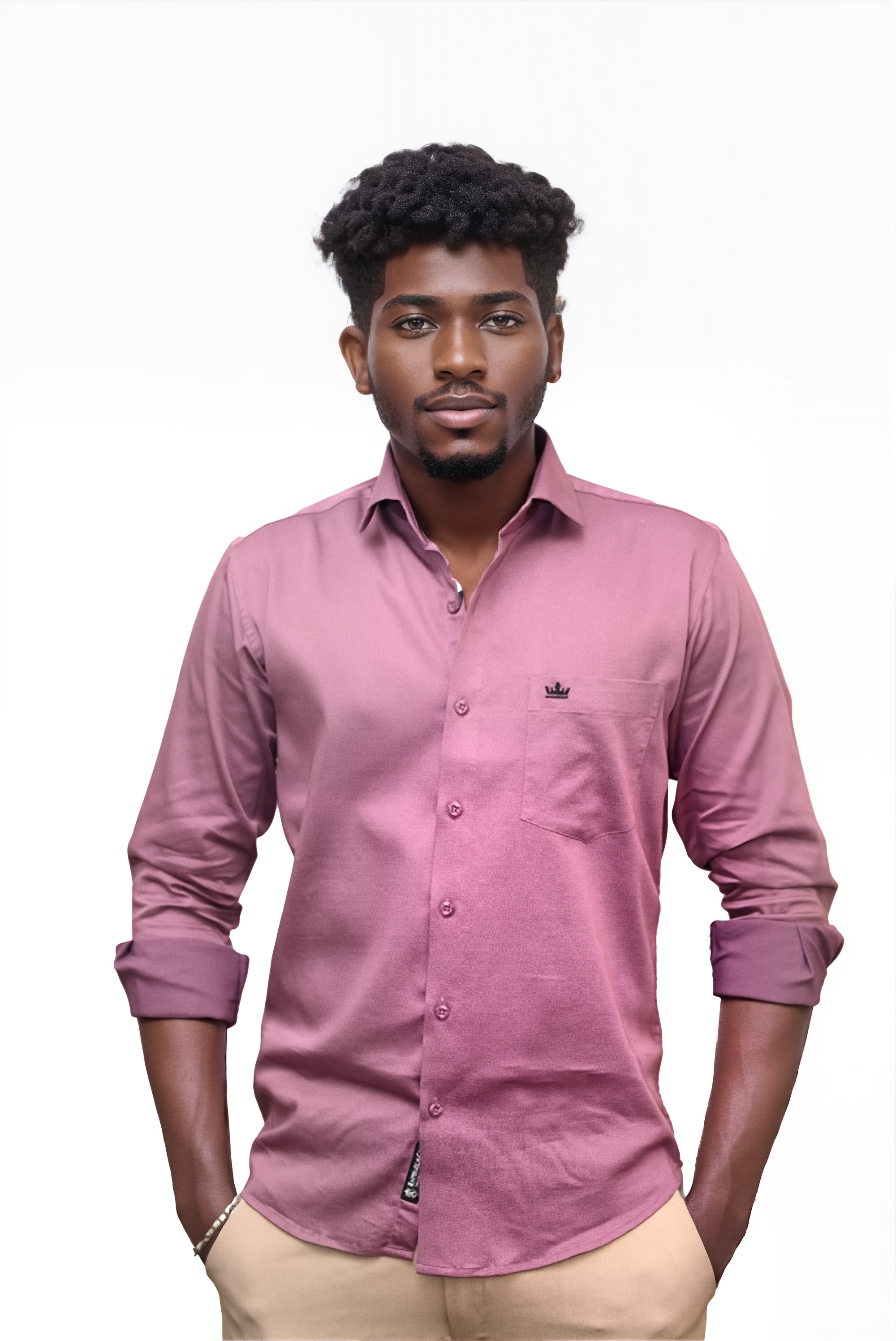 Men’s Purple Colour Cotton-Satin Lycra Shirt – Slim Fit, 2-Way Stretch, Smart & Club Wear