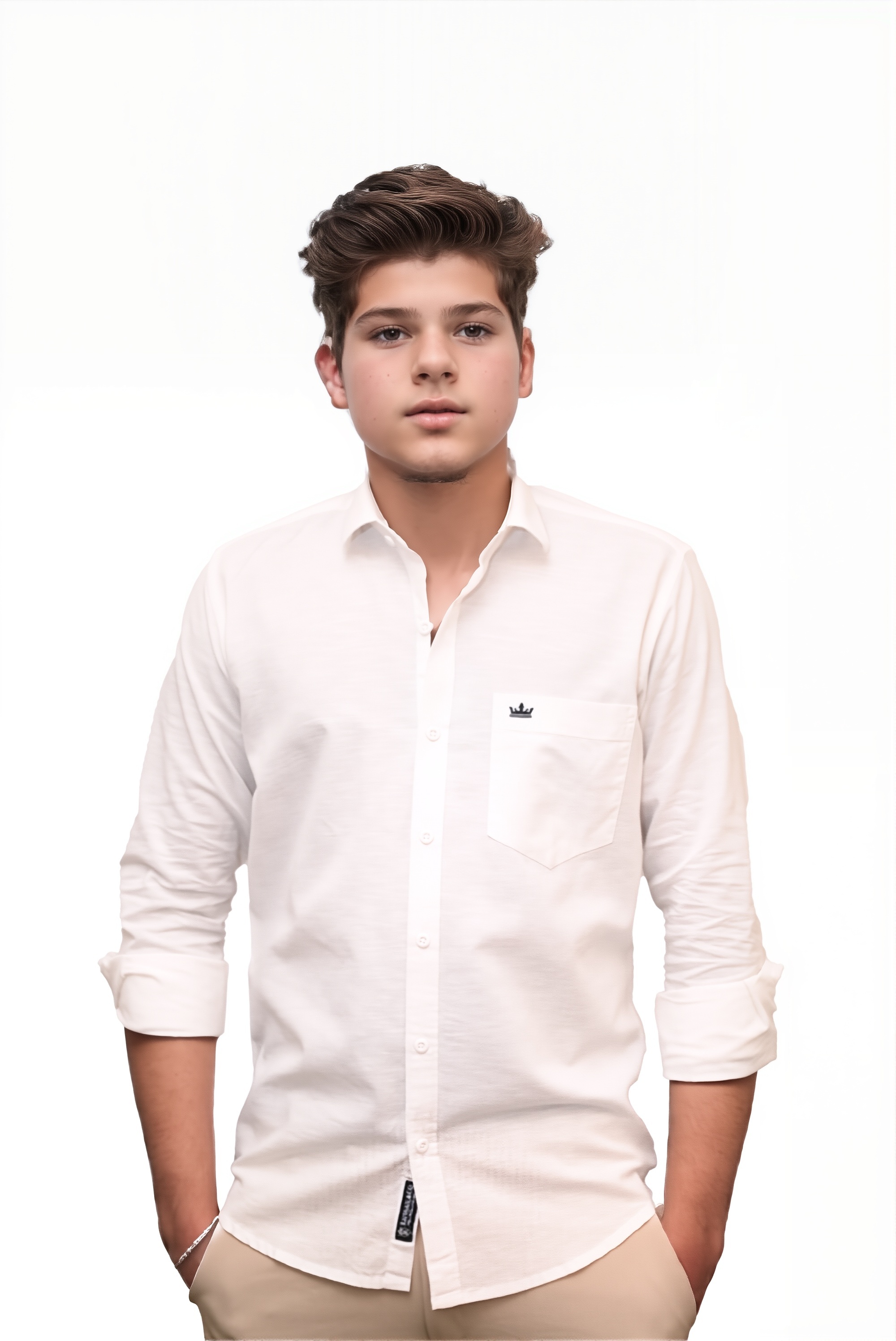 Men’s White Colour Premium Cotton Linen Shirt – Slim Fit, Smart Casual & Club Wear