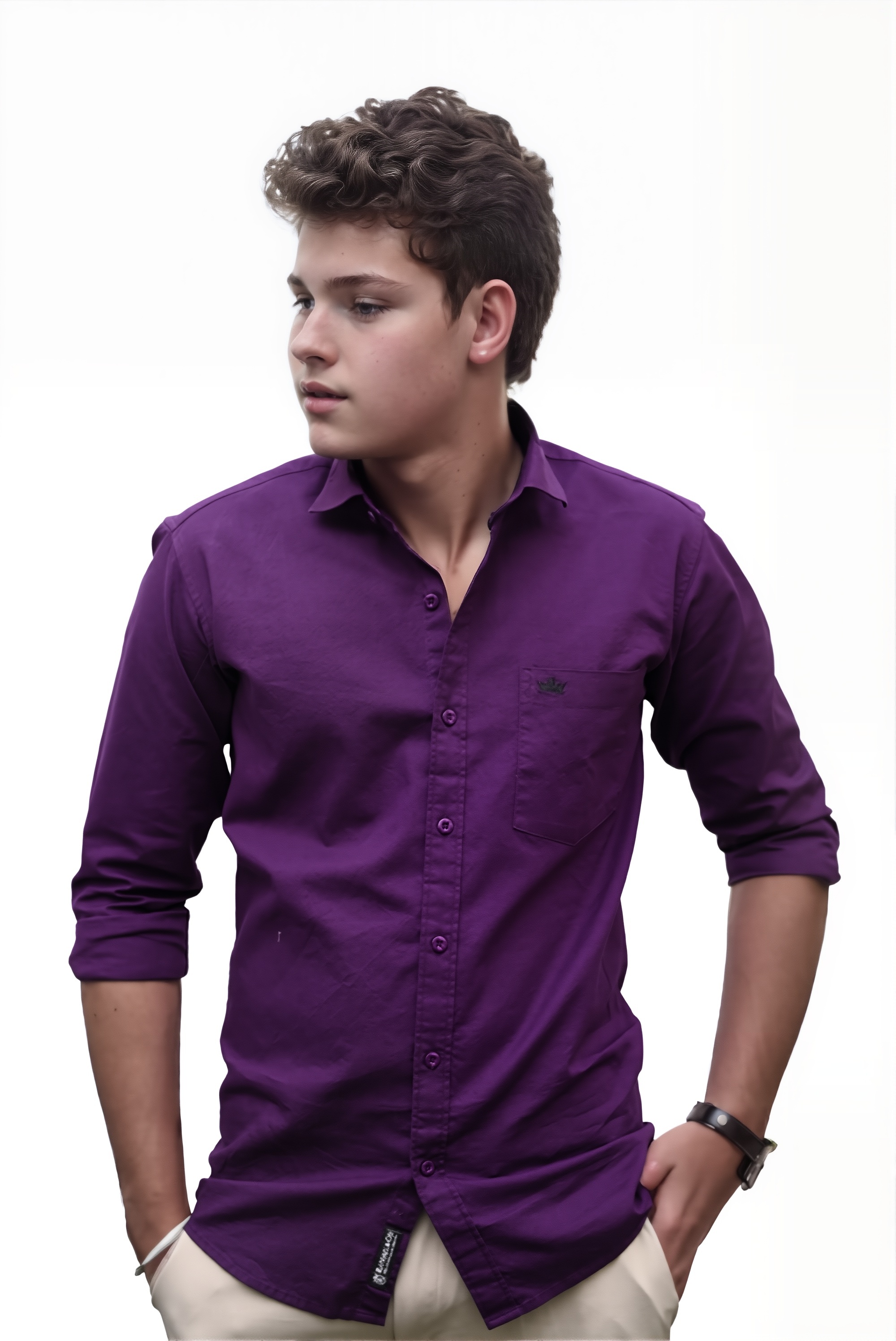 Men’s Purple Colour Oxford Shirt – 100% Cotton, Slim Fit, Smart Everyday Wear
