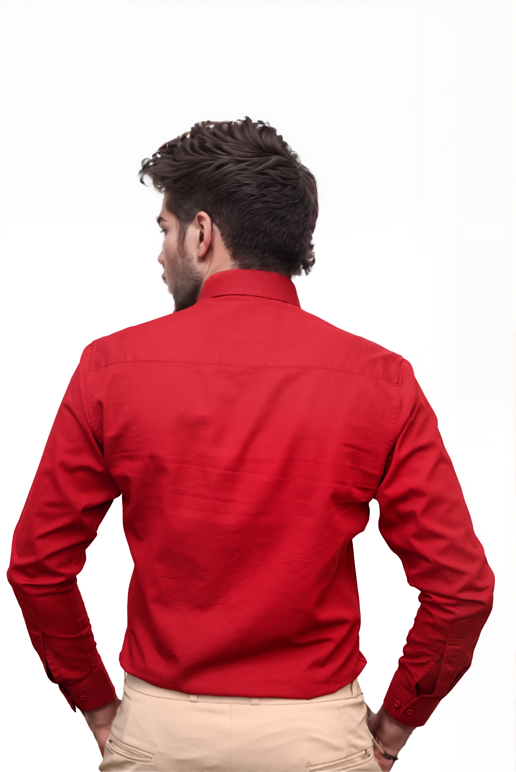 Men’s Maroon Colour Premium Cotton Linen Shirt – Slim Fit, Smart Casual & Club Wear