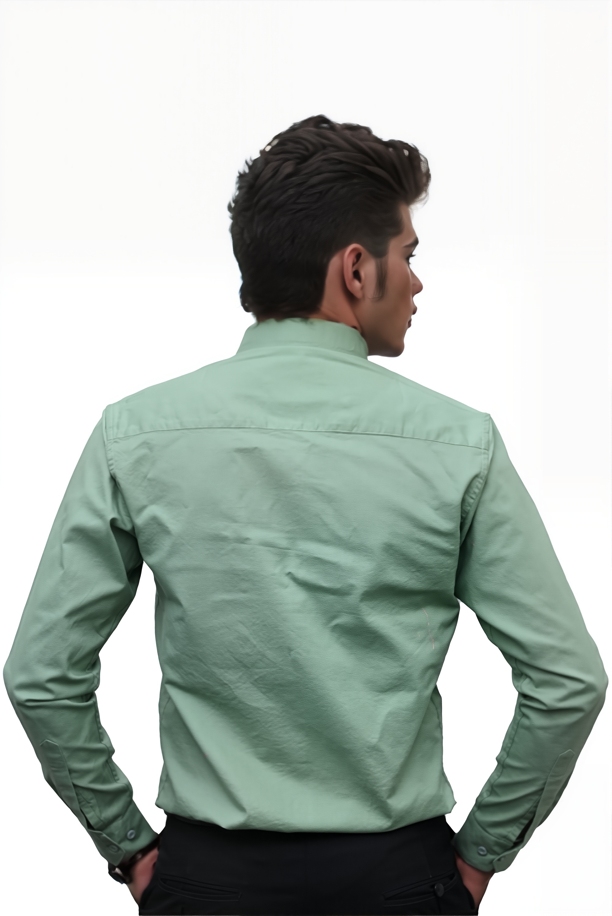 Men’s Green Colour Oxford Shirt – 100% Cotton, Slim Fit, Smart Everyday Wear