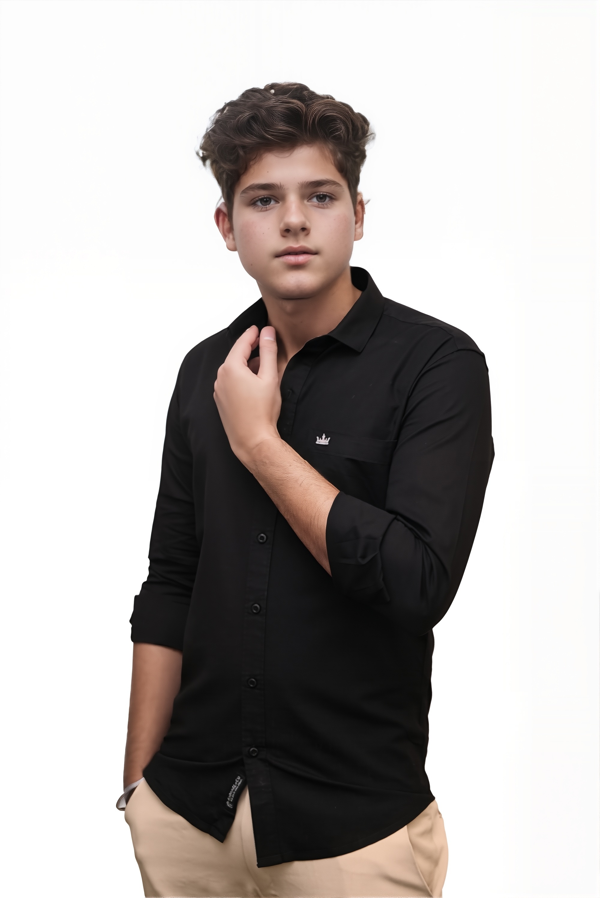 Men’s Black Colour Premium Cotton Linen Shirt – Slim Fit, Smart Casual & Club Wear