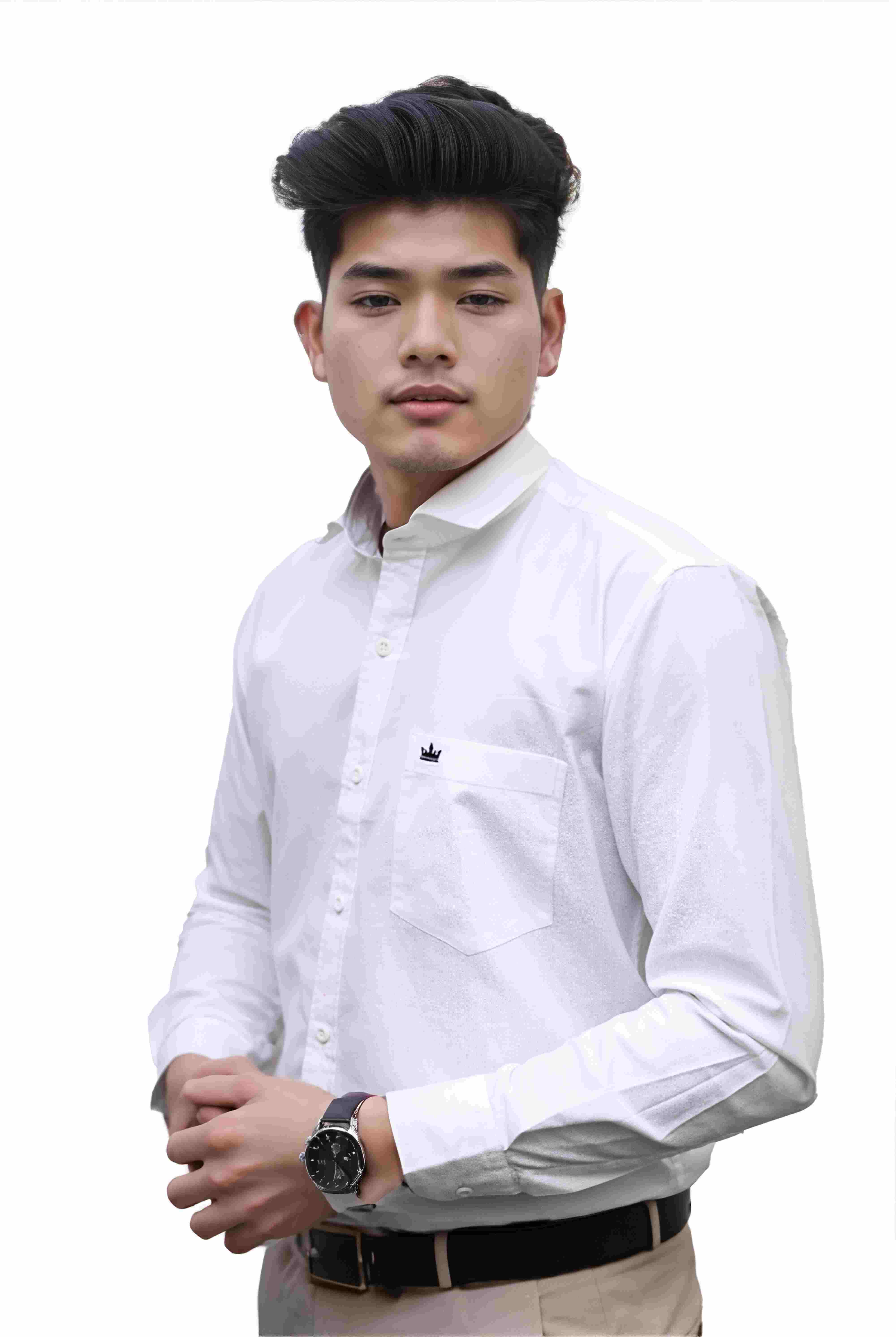 Men’s White Colour Oxford Shirt – 100% Cotton, Slim Fit, Smart Everyday Wear