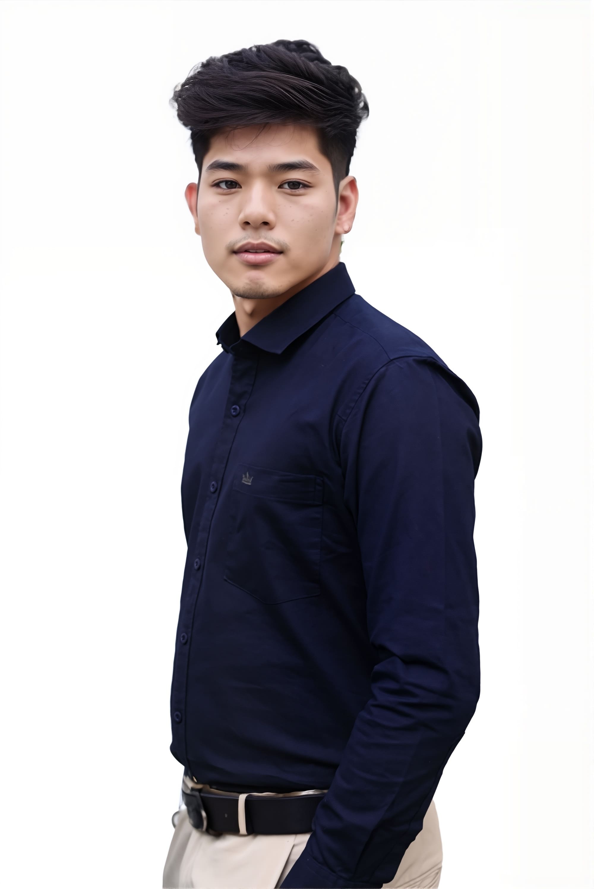 Men’s Navy Blue Colour Oxford Shirt – 100% Cotton, Slim Fit, Smart Everyday Wear