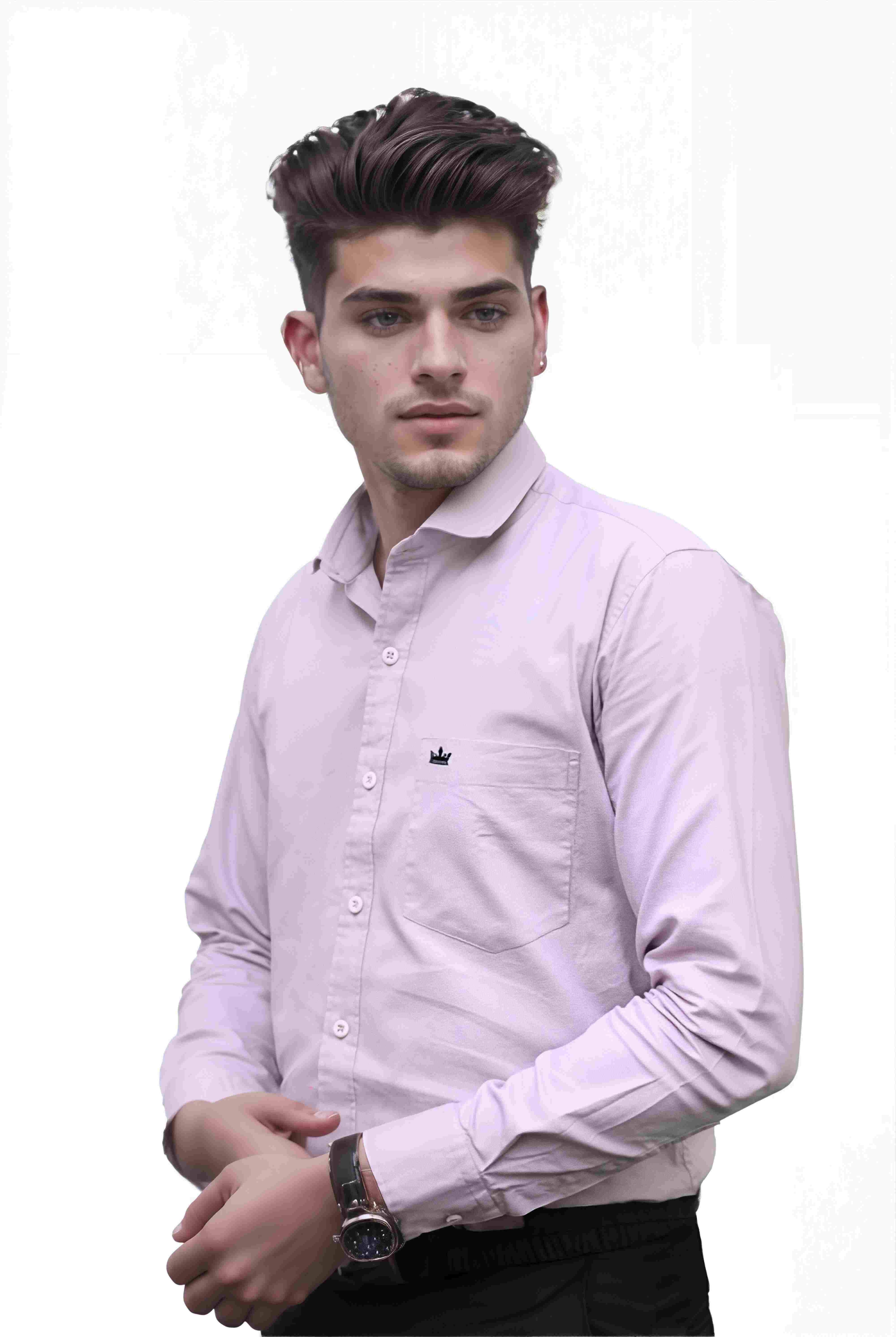Men’s Dusty Pink Colour Oxford Shirt – 100% Cotton, Slim Fit, Smart Everyday Wear